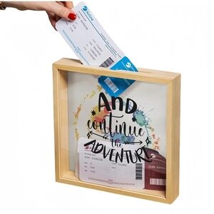 8x8 Wooden Ticket Shadow Box Display
